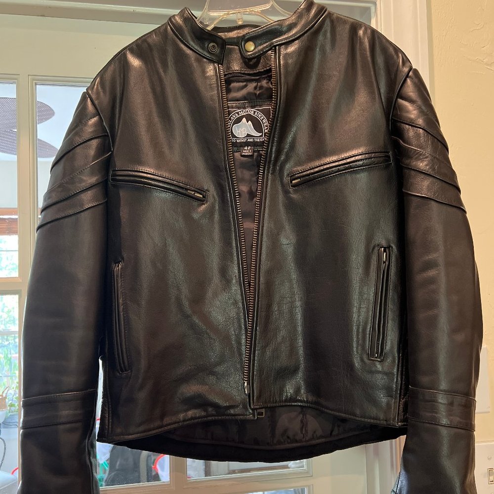 Himalaya Motor BikeWear Leather Biker Motorcycle Jacket Heavy Weight Men's 42